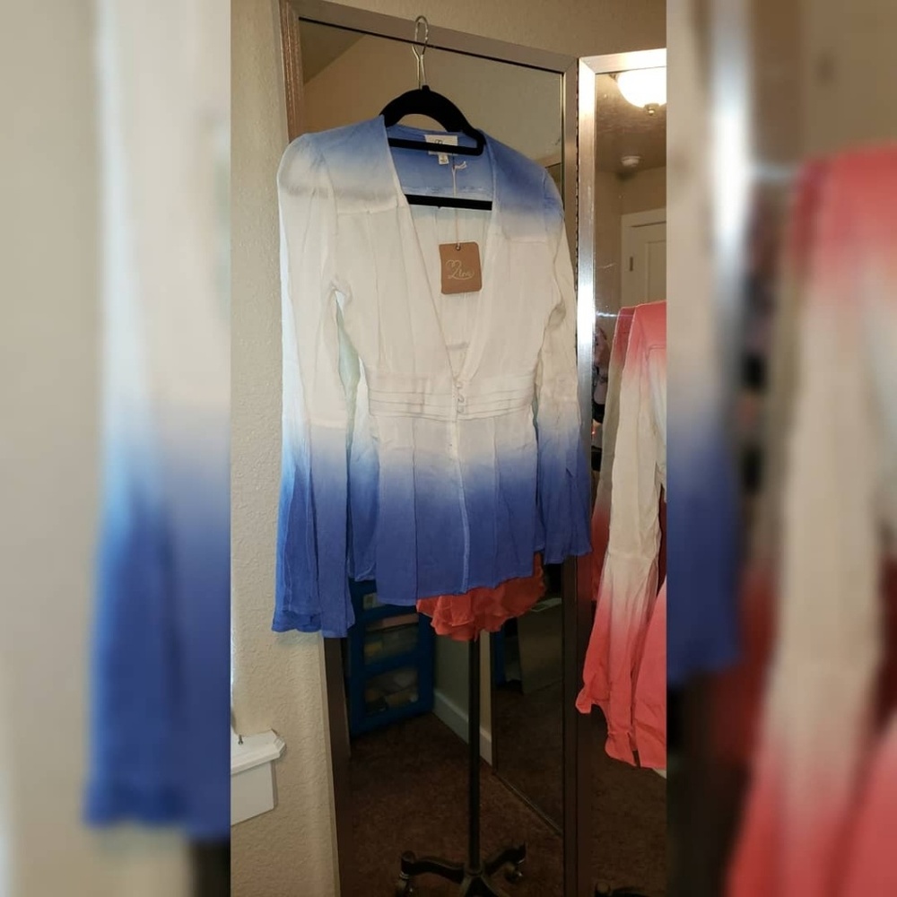 Ombre Cream and Blue Top